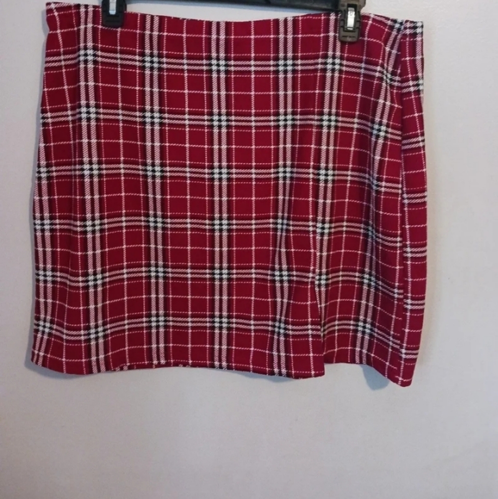Plaid,elastic waist skirt, Size 5XL